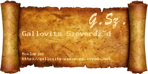 Gallovits Szeveréd névjegykártya